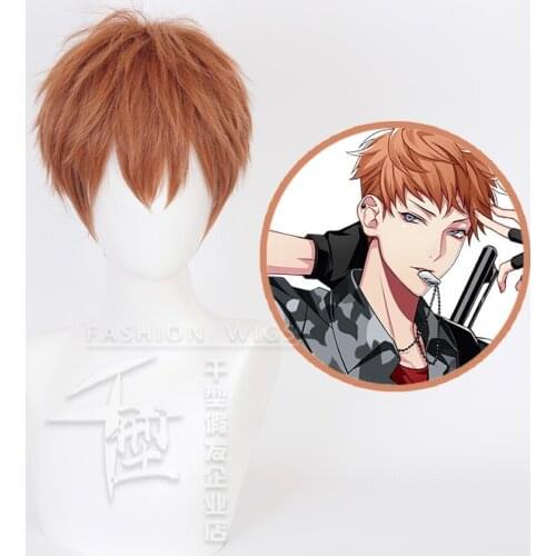Anime Division Rap Battle Hypnosis MIC Busujima Mason Rio Cosplay Wigs High-temperature Fiber Synthetic Hair Orange Short Hair