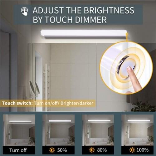 Wireless Mirror Front Lamp Multifunctional Touch Switch LED Light Bar for Kitchen Bathroom Bedroom UD88
