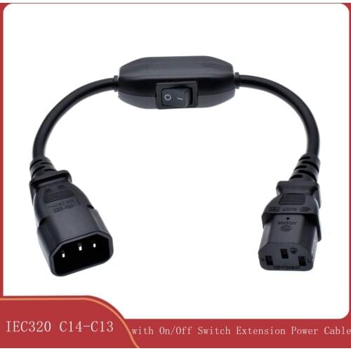 Special PDU UPS Power Cord Cable,IEC 320 C14 to C13 with On/Off Switch 30cm Black