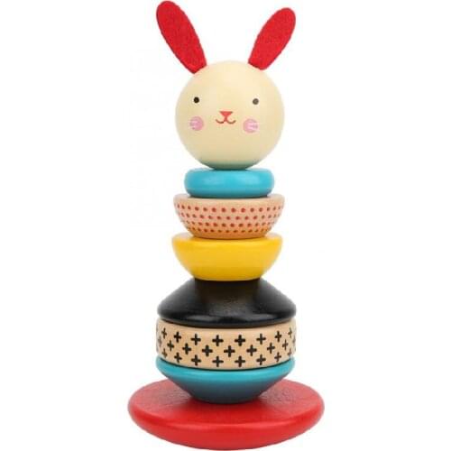 Wooden Blocks Building Toys Rabbit Tumbler Rainbow Interactive Preschool Early Childhood Education Childrens Educational Toys