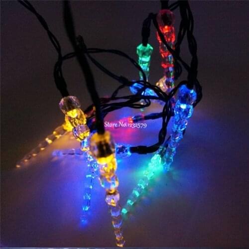 10M 33ft 100 LED Solar Power Icicle String Light for Christmas Party Wedding Garden Outdoor Decoration