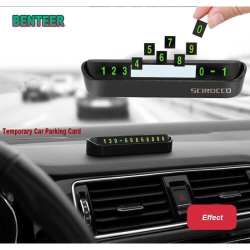 Temporary Car Parking Card car interior sticker For VW VK Volkswagen GTI R Scirocco