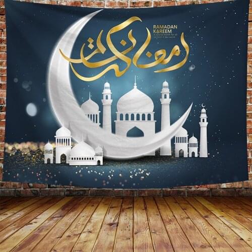 2020 Hot Background Cloth Wall Muslim Ramadan festival Decoration Moon Hanging Tapestry Home Mural Beach Towel Ramadan Tapestry