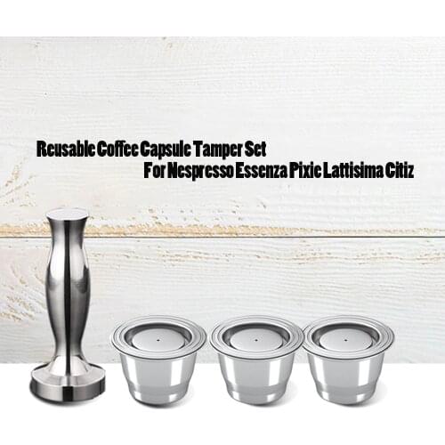 Reusable Stainless Steel Nespresso Refillable Capsule 2 In 1 Usage Recargables Essenza Mini Pixie Inissa Coffee Filter Drippers