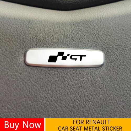 Car Seat Headrests Sticker Front Seat Tuning Badges Metal For Renault Sport Koleos Captur Megane Laguna Kadjar ZOE accessories