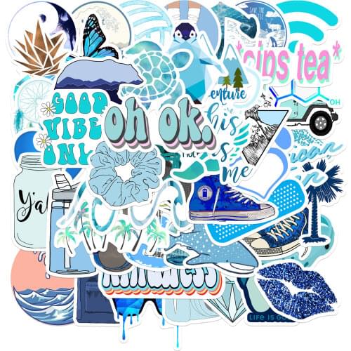 10/50pcs Vasco Blue Element Wild Cartoon Stickers Gifts Toys for Children DIY Skateboard Laptop Decal