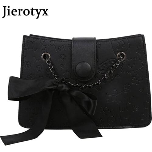 JIEROTYX 2021 News Chains Ladies Mini Bags Fashion All-Match Casual Women One Shoulder Bags Bow-Knots Soft Leather High Quality
