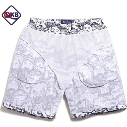 QIKERBONG Male Beach Shorts Board Trunks Shorts Casual Quick Drying Male Swimsuits Bermuda Casual with inner mesh fabric
