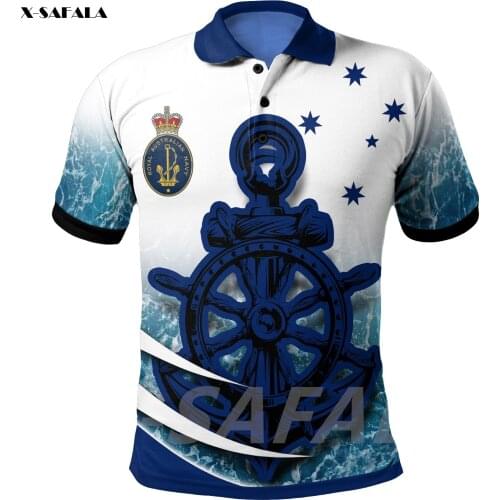 Australia Royal Navy 3D Printed High Quality New Polyester Fiber Men Female Collar Polo Shirt Tee Tops Anti Shrink