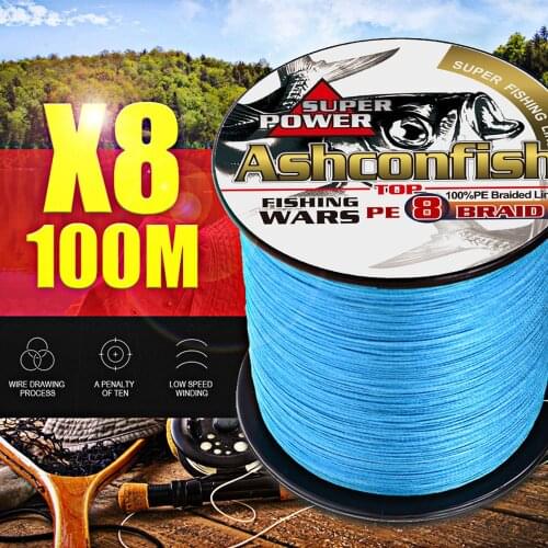 8Strands braided fishing line 100M super pe 0.1-1.0mm fiber Ocean Beach wires Fishing 6LB-300LB tools fishing thread tackle rope