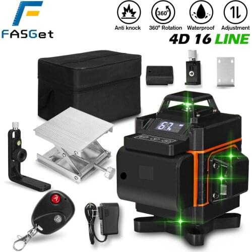 2021 New 4D 16 Lines Laser Level Green Level Self-Leveling 360 Horizontal & Vertical Cross Powerful Green Beams Laser Level