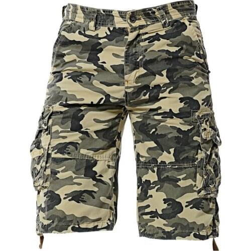 Casual men cargo shirts 2020 New Camouflage Summer Shorts Men Cotton Casual Mens Cargo Shorts Military Shorts Homens