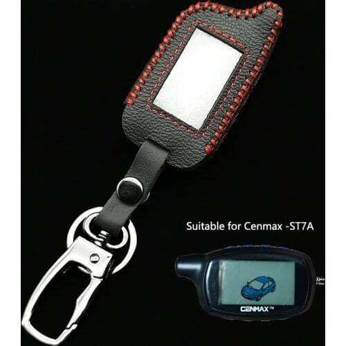 ST-7A Russian LCD Remote Control Stylish Leather Case for CENMAX ST7A 7A LCD Keychain Car Remote 2-Way Car Alarm System