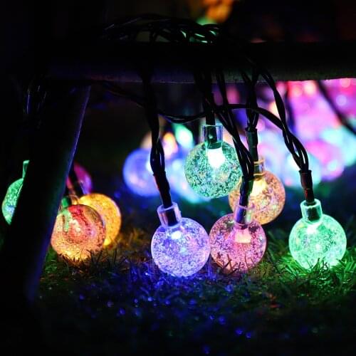 20/50/100 LEDS Crystal Ball 5M/10M/12M Solar Lamp Power LED String Fairy Lights Solar Garland Garden Christmas Decor for Outdoor