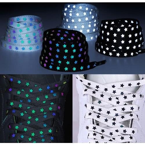 Luminous Shoelaces 2021 Fashion Star Fluorescent Canvas Shoe Shoelace Unisex Casual Streetwear Casual Sneakers Shoe Lace String