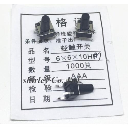 100pcs Tact Switches Tactile 6*6*10HB Switch Microswitch Push button 6x6x10MM 6*6*10
