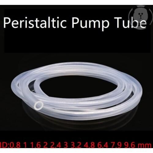 Peristaltic Pump Tube ID 0.8 1 1.6 2 2.4 3.2 4.8 6.4 7.9 9.6 mm Soft Silicone Hose Flexible Food Grade Nontoxic Transparent
