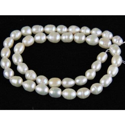 Unique Pearls jewellery Store,AA 6-8MM White Color Rice Freshwater Pearl Loose Beads,Wholesale Real Pearl Jewelry,LS4-021