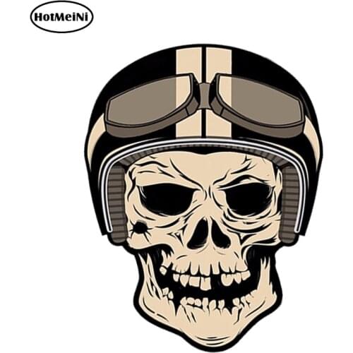 HotMeiNi 13cm x 10cm Waterproof Car Styling VINYL STICKERS DEATH SKULL HELMET AUTO MOTO CAR BIKE MOTORCYCLE TUNING Car Sticker
