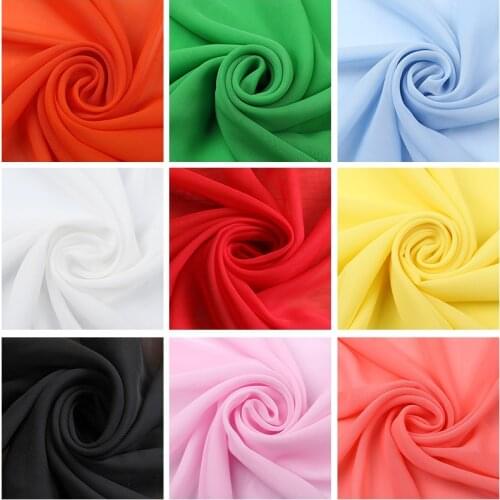 High-grade Chiffon Fabric By The Meter Per Meters for Dress Skirt Wedding Decoration Sewing Tulle Textile White Black Green Diy