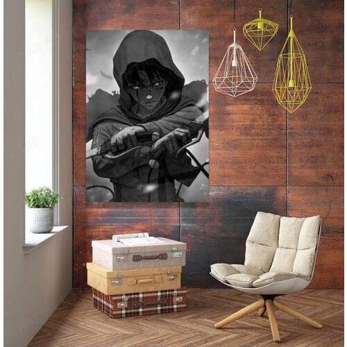 Japanese Anime High Definition Print Attack on Titan Levi Canvas Poster Creative Picture Wall Art Home Lnterior Decoration Print