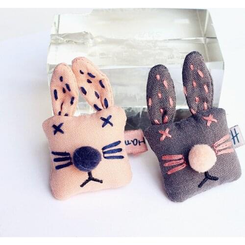 New 10pcs/lot Lovely Bow Hair Animals Cotton Rabbit Ears Hair Clip Cute 3.5cm Hairpin Modish Girls Cartoon Kids Hair Clip Lovely