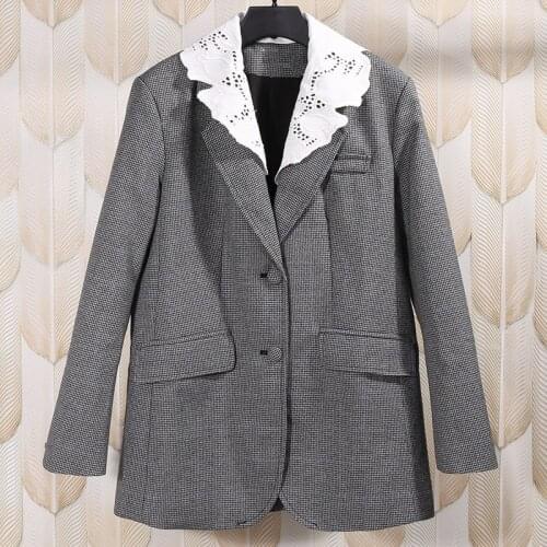 2020 Autumn Winter Womens high quality Plaid blazers jackets Designer OL elegant coat C292