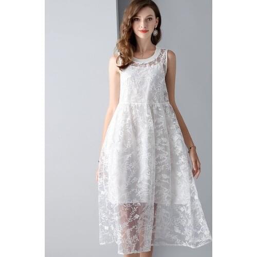 White lace floral maxi dress women robe femme 2020 summer long work boho beach office sexy party dresses plus size 2 pieces