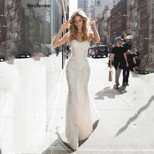 Smileven Lace Mermaid Wedding Dresses Sweetheart Neck Boho Bride Dresses Backless Vestido de novia Custom Made