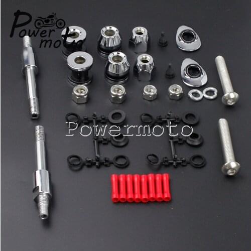 1 Set Sissybar Backrest Docking Hardware Kit Luggage Rack Screw Bolt Mount For Harley Dyna Fat Bob Street Wide Glide FXD 02-05