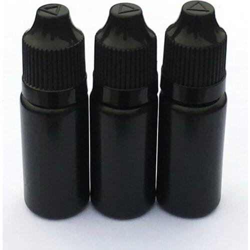 20 Sets Empty 10ml Black PE Plastic Needle Bottle With Childproof Cap And Long Tip E Liquid Dropper Bottles Soft Vail