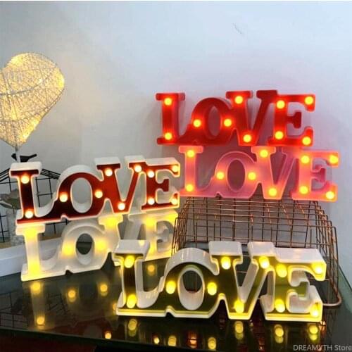 2021 LED romantic letter lamp room layout LOVE trunk surprise decoration birthday wedding luminous lamp