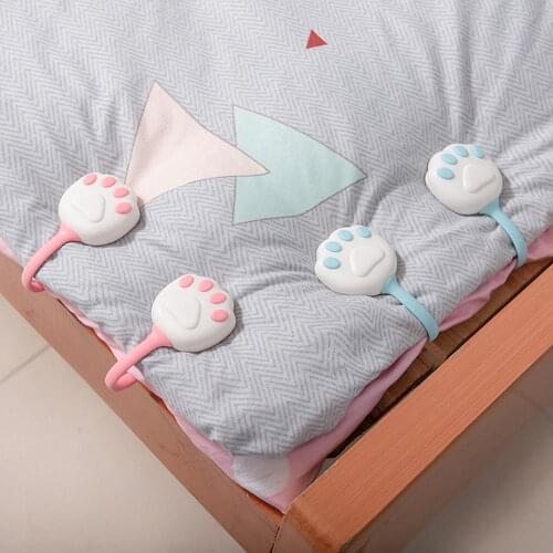 4Pcs/Set Cat Claw Quilt Fastener Clips Bed Sheet Non-Slip Buckle Duvet Blanket Anti-Move Holder Quilt Fixer Gripper Clamp