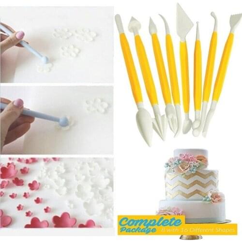 8PCS Fondant Cake Decorating Modelling Tools Cake Carved Group Shaping Baking DIY Mold Modelling Cake Tools Baking Accessories