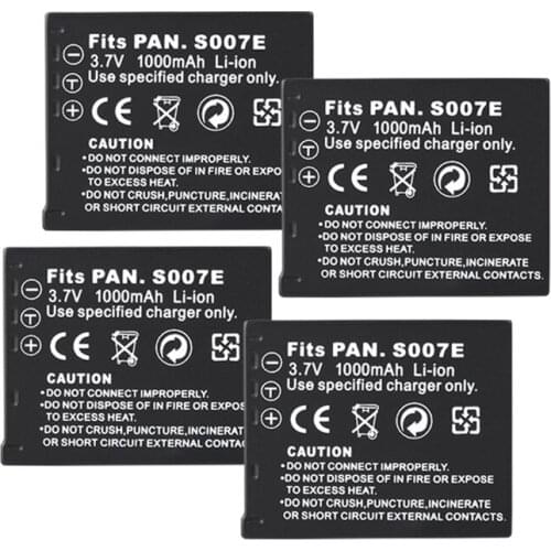 CGAS007 Cga-s007e for Lumix Panasonic Battery DMC TZ1 TZ2 TZ3 TZ4 TZ5 TZ50 TZ15 Camera Batterie 1000mAh CGA S007 S007E