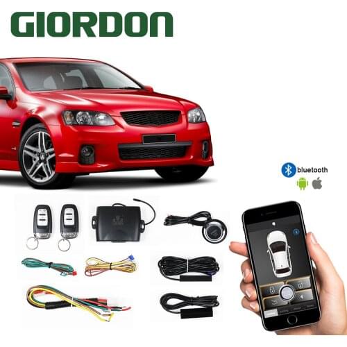 GIORDON Car Alarm Remote Smart Start Burglar Keyless Entry Engine Auto Alarm System One Push Button Remote Starter Stop Car Acce
