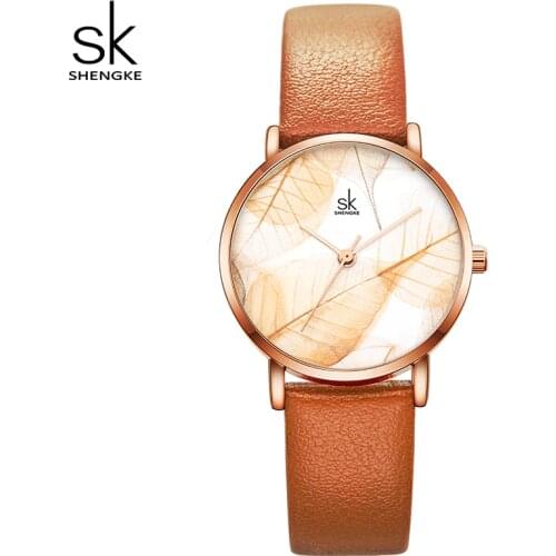 Luxury Womens Watch Romantic Leaf WristWatch Fashion Ladies Leather Watches Clock for Women Relogio Feminino Montre Femme Gifts