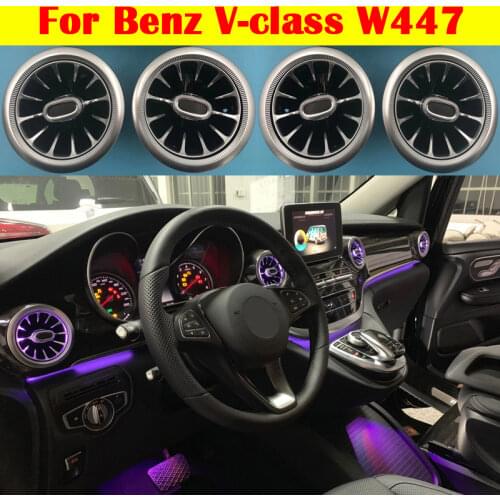 For Mercedes-Benz V-class W447 3/64-color Car Synchronous Original MB Ambient Light V260 LED Air Vent Turbine Atmosphere Lamp