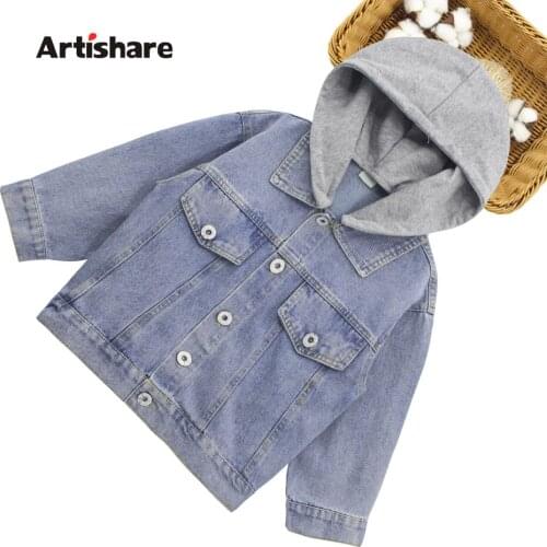 Girls Denim Coat Outerwear Patchwork Girls Coats Hoodies Spring Childrens Jackets Casual Style Kids Clothing 6 8 10 12 14