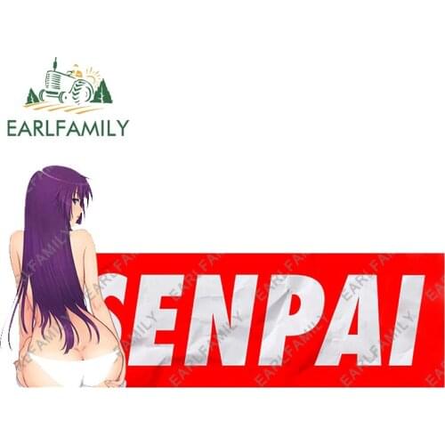 EARLFAMILY 13cm x 6.5cm for Senpai Waifu Sexy Anime Car Stickers Campervan Decal Motorcycle Surfboard Car Door Protector Decals