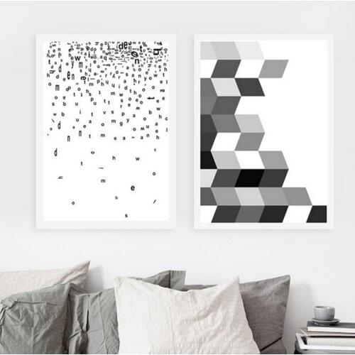 Geometric Robot Bulb Tree Posters Leaf Unframed Painting Poster Prints Wall Pictures For Office Living Room Home Decor No Frame