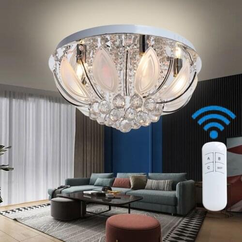 Crystal Ceiling Chandelier Glass Luxury Ceiling Chandelier Light With Remote Control