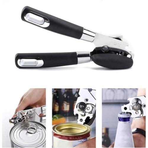 Can Opener Multi-use Stainless Steel Side Cut Manual Jar opener Ergonomic Wide Application Tin Opener for Kitchen Tools