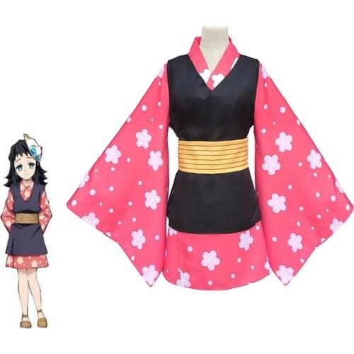 Anime Kimetsu No Yaiba Cosplay Costumes Makomo Cosplay Costume Kimono Halloween Party Blade Of Demon Women Cosplay Costume