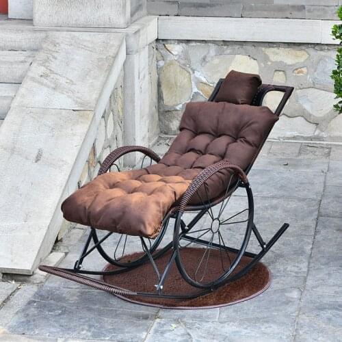 Rocking Chair Sofa Home Living Room Relaxation Lazy Lounge Chair Leisure Home Leisure Balcony Rattan Woven Elderly Chair Folding