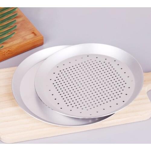 Round Bakeware Tray Plate Dishes Holder Baking Mould Kitchen Cooking Baking Tools Pizza Pan Plate 10 Inch