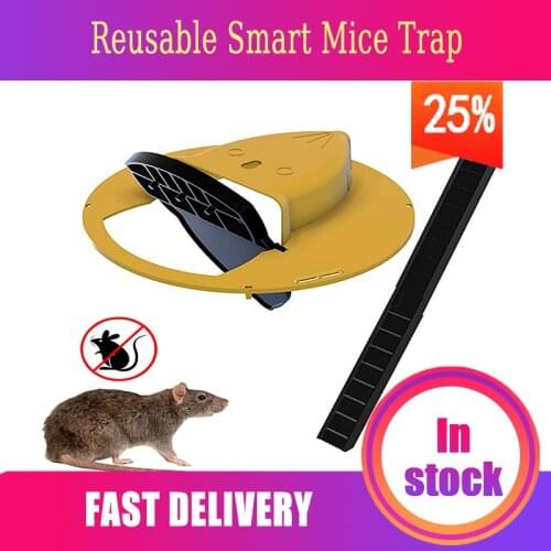 Hot! Mice Trap Reusable Smart Flip and Slide Bucket Lid Mouse Rat Trap Humane Or Lethal Trap Auto Reset Rat Door Multi Catch