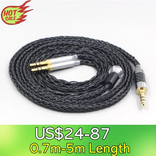 LN007422 16 Core 7N OCC Black Braided Earphone Cable For Final Audio Design Pandora Hope vi Denon AH-D7200 AH-D5200 AH-D9200