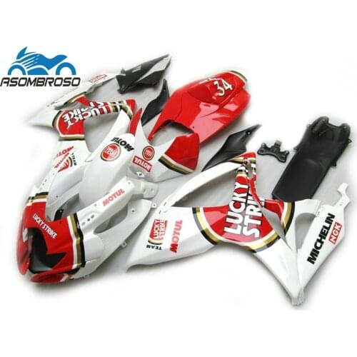 Best price Bodywork Fairing kit for SUZUKI K6 K7 Injection Molding GSXR 600 750 2006 2007 red white gsxr600 fairings HX33