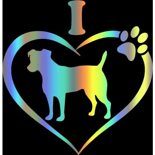 S51552 Various Sizes/Colors Car Stickers Vinyl Decal I Love My Jack Russel Terrier Dog Animal Motorcycle Decorative Accessories